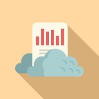 Cloud business report icon flat vector. Document data vector