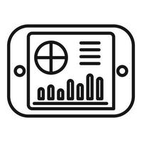 Tablet report icon outline vector. Document data vector