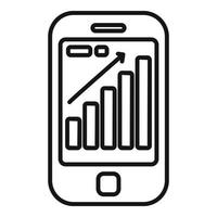 Smartphone data icon outline vector. Business report vector