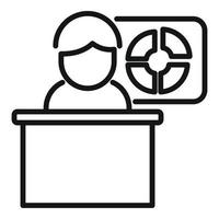 Speaker report icon outline vector. Business document vector