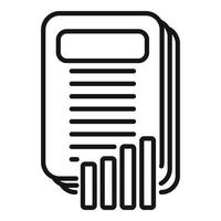 Online list report icon outline vector. Business computer vector