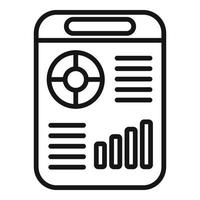 Web chart icon outline vector. Business report vector