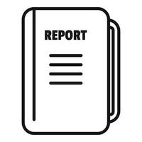 Report folder icon outline vector. Computer data vector