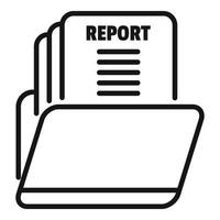 Report data folder icon outline vector. Business document vector