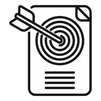 Business report target icon outline vector. Data document vector