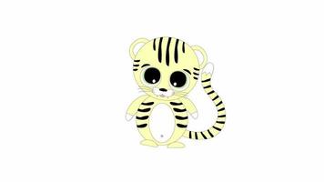 children's animation, videos, footages of a dancing tiger, a tiger cub video