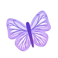 Cute butterfly purple stationary sticker oil painting png