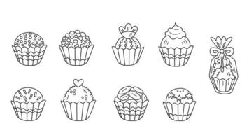 Brigadeiro Candies Doodle Set vector