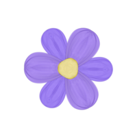 Cute purple flower stationary sticker oil painting png