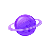 mignonne violet Saturne Stationnaire autocollant pétrole La peinture png