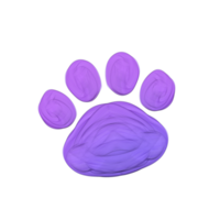 Cute purple paw print stationary sticker oil painting png