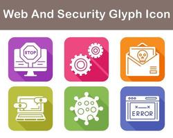 web y seguridad vector icono conjunto