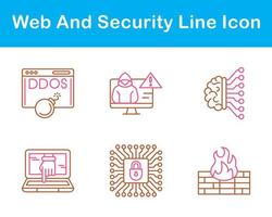 web y seguridad vector icono conjunto