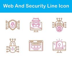 web y seguridad vector icono conjunto