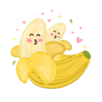 süß Banane Obst stationär Aufkleber Öl Gemälde png