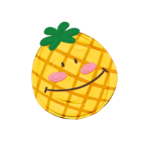 Cute pineapple fruit stationary sticker oil painting png