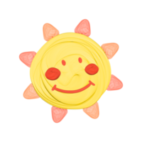 Cute sun sky stationary sticker oil painting png