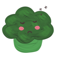 Cute broccoli vegetable stationary sticker oil painting png