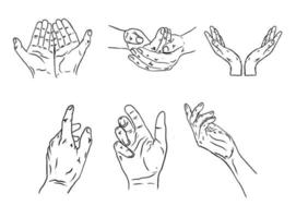 hand line art vector