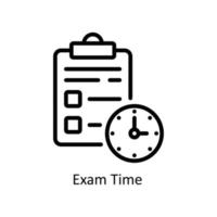 Exam Time Vector outline Icons. Simple stock illustration stock
