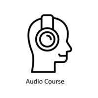 audio curso vector contorno iconos sencillo valores ilustración valores