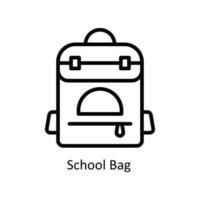 School Bag Vector outline Icons. Simple stock illustration stock