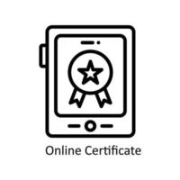 Online Certificate Vector outline Icons. Simple stock illustration stock