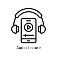 Audio Lecture Vector outline Icons. Simple stock illustration stock