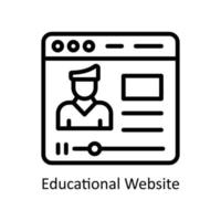 educativo sitio web vector contorno iconos sencillo valores ilustración valores