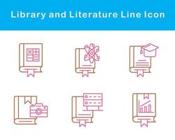 biblioteca y literatura vector icono conjunto