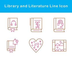 biblioteca y literatura vector icono conjunto