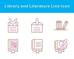 biblioteca y literatura vector icono conjunto