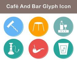 café y bar vector icono conjunto