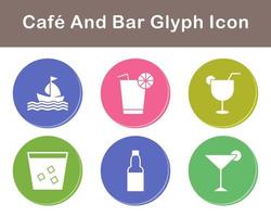 café y bar vector icono conjunto