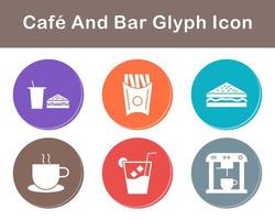 café y bar vector icono conjunto