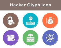 conjunto de iconos de vector de hacker