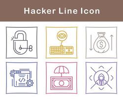 conjunto de iconos de vector de hacker