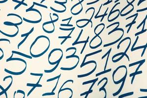 Background of numbers. from zero to nine. Finance data concept. Mathematic. Seamless pattern with numbers. financial crisis concept. Business success. photo