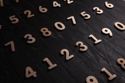 Background of numbers. from zero to nine. Finance data concept. Mathematic. Seamless pattern with numbers. financial crisis concept. Business success. photo