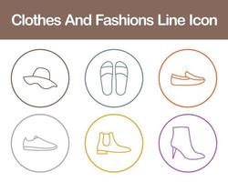 Clothes And Fashions Vector Icon Set