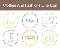 Clothes And Fashions Vector Icon Set