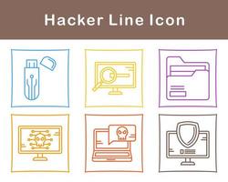 conjunto de iconos de vector de hacker