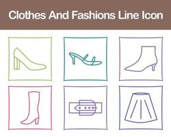 Clothes And Fashions Vector Icon Set