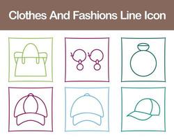 Clothes And Fashions Vector Icon Set