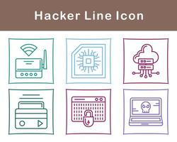 conjunto de iconos de vector de hacker