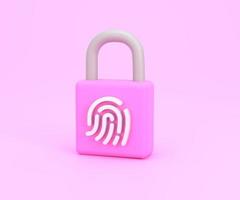 biometric fingerprint password with padlock icon. security concept photo