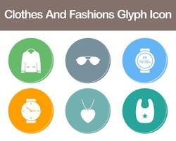 Clothes And Fashions Vector Icon Set