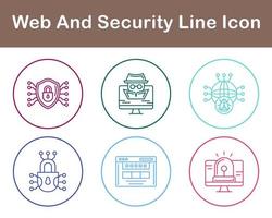 web y seguridad vector icono conjunto