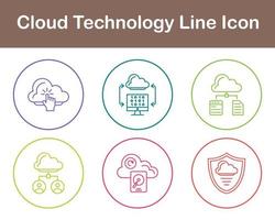 Cloud Technology Vector Icon Set