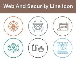 web y seguridad vector icono conjunto